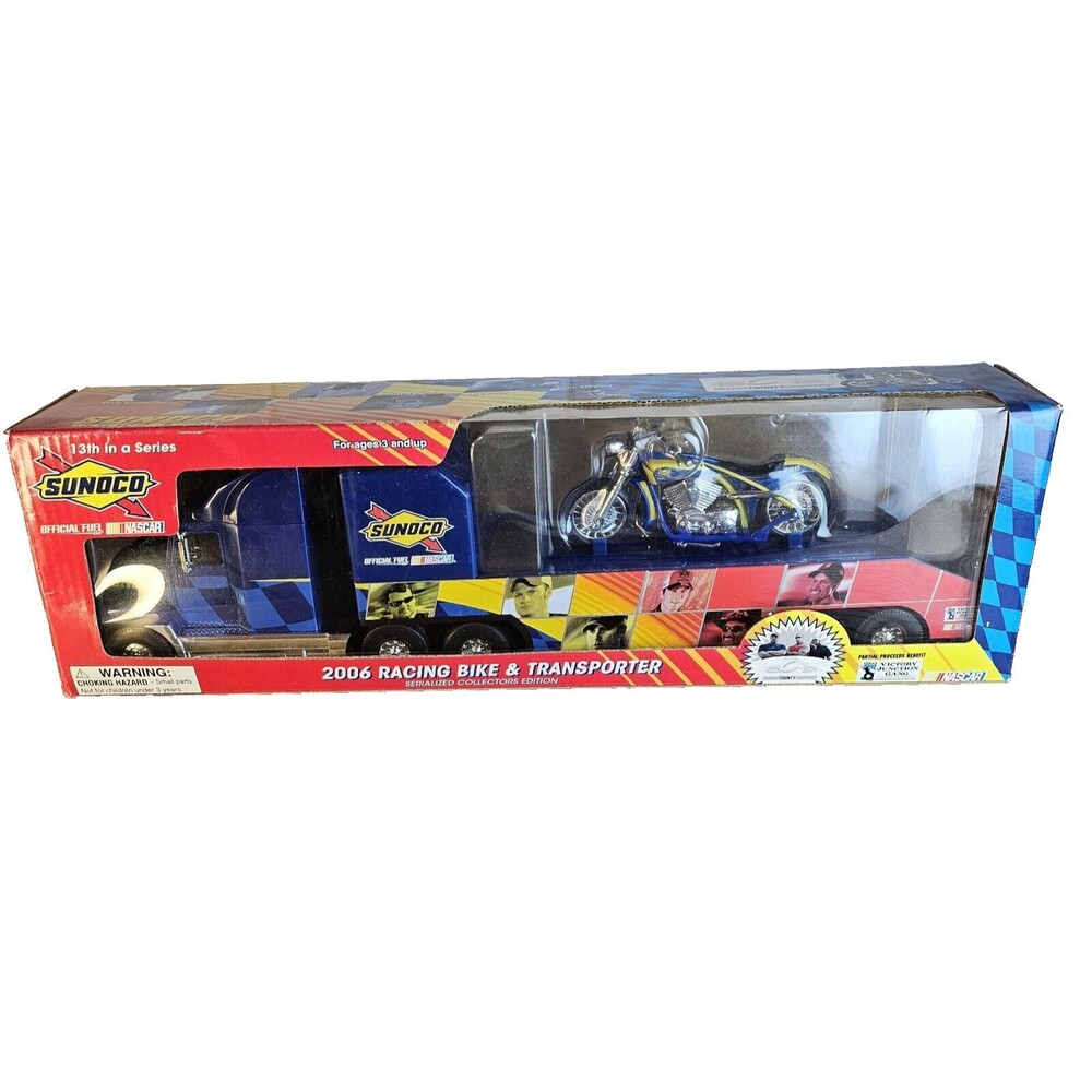 Vintage 2006 Sunoco Transporter & Racing Bike And Original Box Series 13